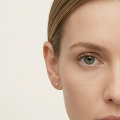 Clous en or jaune avec zircon cubique taille ronde