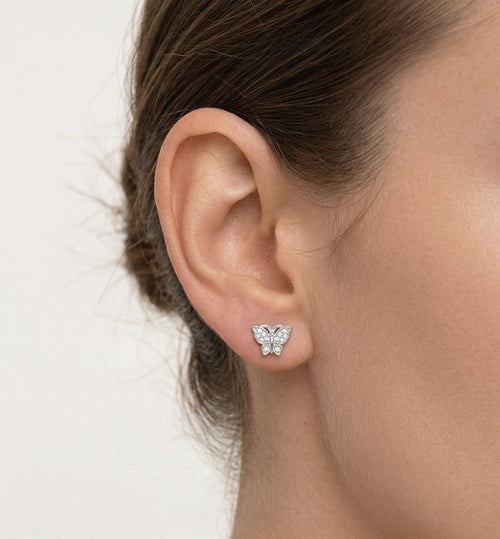 Boucles d’oreilles puces papillon en argent sterling