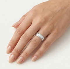 White gold wedding rings with side detailing