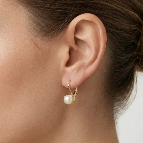 Unikátní perlové náušnice s kubickými zirkony