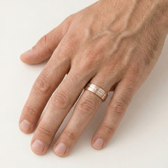 Anillo de boda de oro rosa y blanco