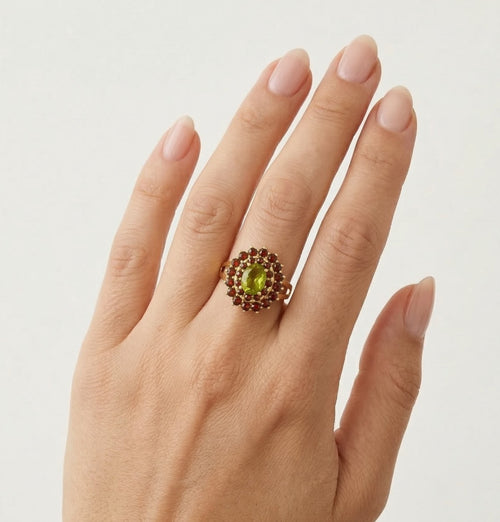 Ethereal symphony handcrafted gem ensemble ring