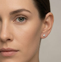 Flache Zirkonia-Ohrringe