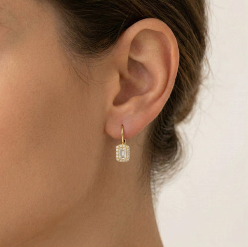 Pendientes rectangulares con halo