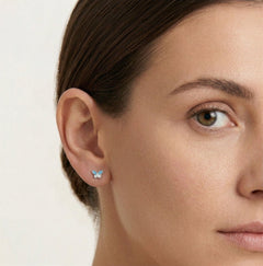 Boucles d’oreilles papillon bleues