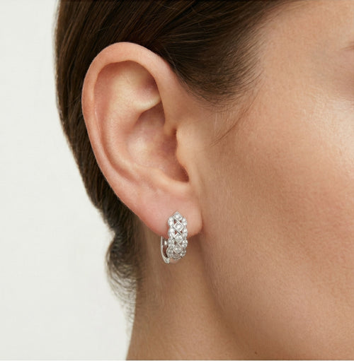 Boucles d'oreilles tressées en zircon cubique