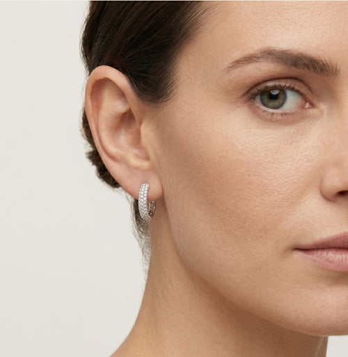 Charming white gold diamond earrings