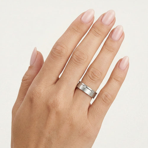 Bague de mariage massive en or blanc