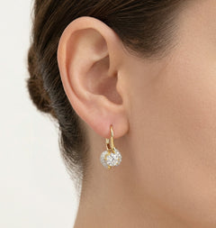 Twisted gold and cubic zirconia earrings