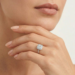 White gold squared ring