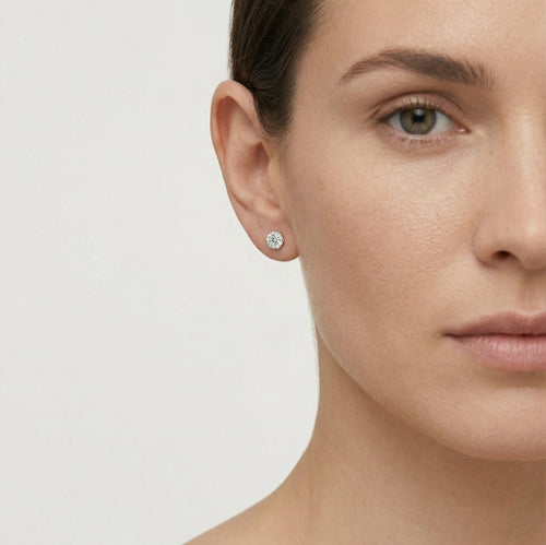 Six prong diamond studs