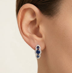 Triple sapphire earrings