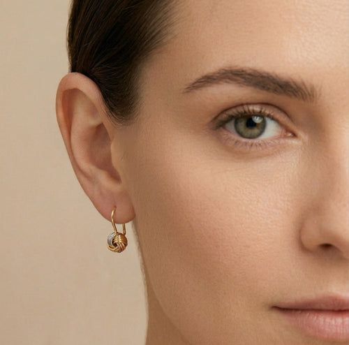 Uzlíkové visací náušnice ze tří barev zlata