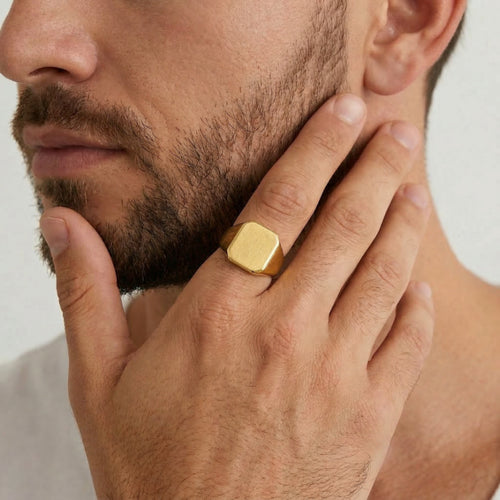 Bague en or jaune haute brillance