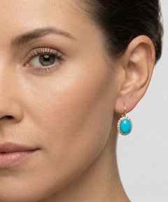 Oválné tyrkysové náušnice