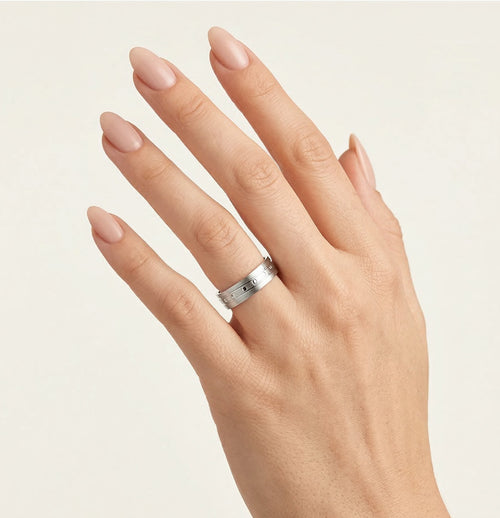 Modern white gold wedding ring