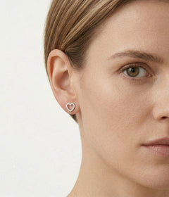 Stříbrné náušnice srdce se zirkony