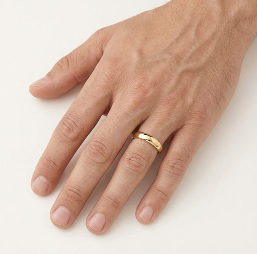 Klasický hladký snubní prsten ze žlutého zlata
