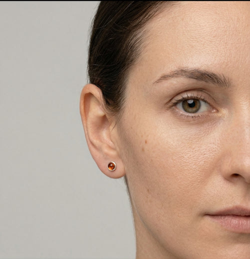 Runde Bernsteinohrringe