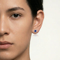 Round blue earrings