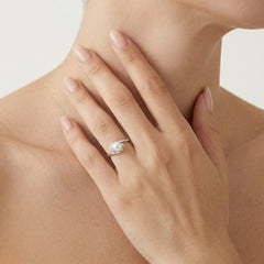 Unikátní dámský prsten s perlami a zirkony