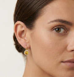 Pendientes de oro amarillo con citrino natural