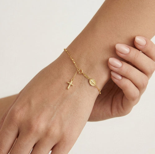 Bracelet chapelet en or fin