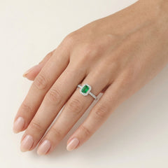 Yellow gold diamond and emerald royal ring