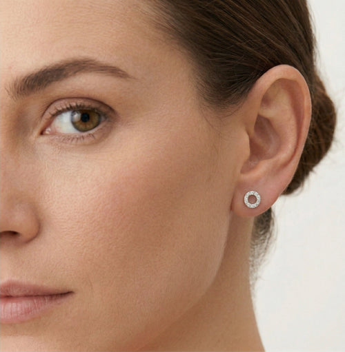 Diamantové kruhové náušnice ze žlutého zlata