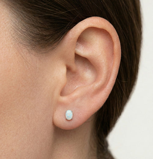 Pendientes de ópalo blanco