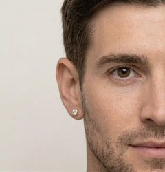 Boucles d’oreilles puces en or jaune avec zircone cubique