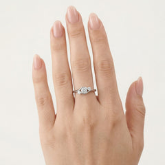 Dreistein-Silberring mit Cubic Zirkonia