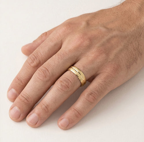 Alliance de mariage en or jaune originale