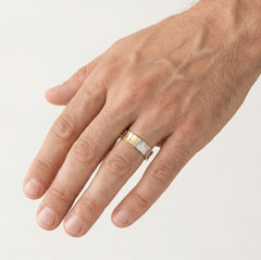 Halb Gelb- und Weißgold Ringe