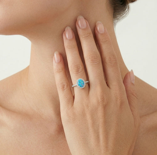 Anillo de plata Opal Elegance