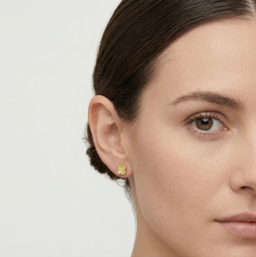 Symbolické náušnice ze žlutého zlata