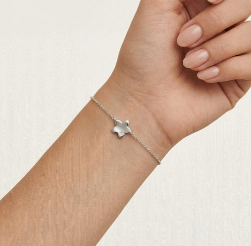 Bracelet floral avec zirconium cubique