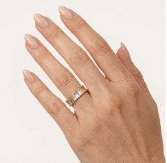 Halb Gelb- und Weißgold Ringe