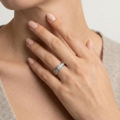 Solitaire double rangée blanc