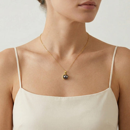 Pendentif Perle Noire Unique