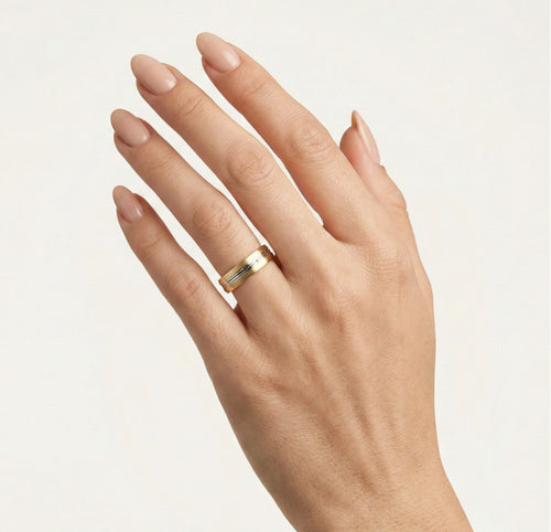 Anillo de boda grueso bicolor