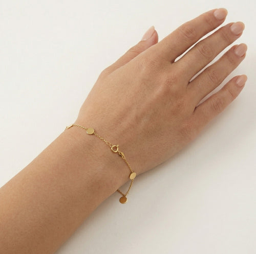 Penízkový náramek ze žlutého zlata