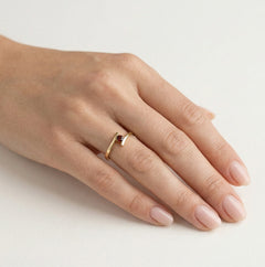 Unique garnet ring with tension setting