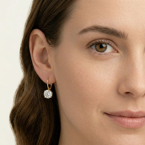 Classic four prong cubic zirconia earrings