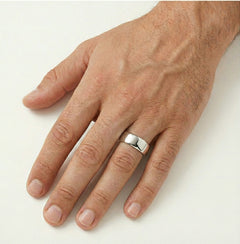 Nadčasové snubní prsteny z bílého zlata o šířce 6 mm