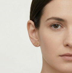 Puzetové náušnice ze žlutého zlata