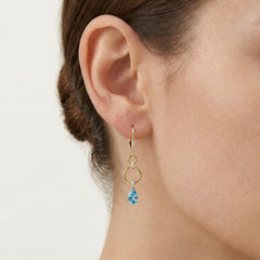 Boucles d’oreilles pendantes avec topaze en forme de poire