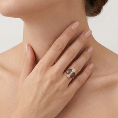 Elegant rose gold ladybug ring