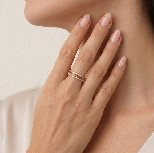 Garnet ring with diamonds