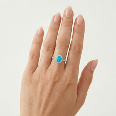 Opal elegance silver ring